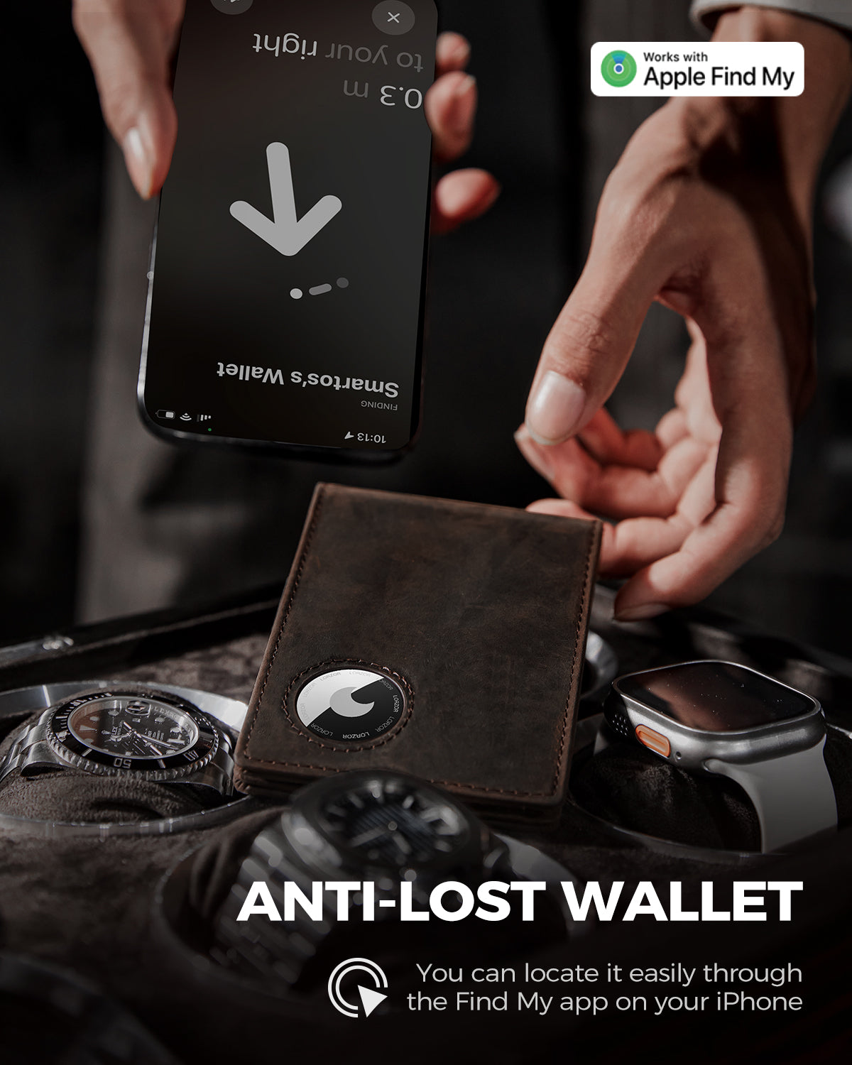 LORZOR schlanke minimalist ische Front tasche Herren Geldbörse mit Geld-Clip für Apple Air Tag