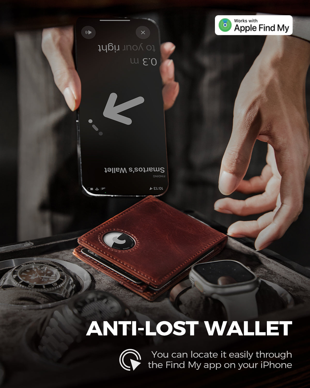 LORZOR schlanke minimalist ische Front tasche Herren Geldbörse mit Geld-Clip für Apple Air Tag