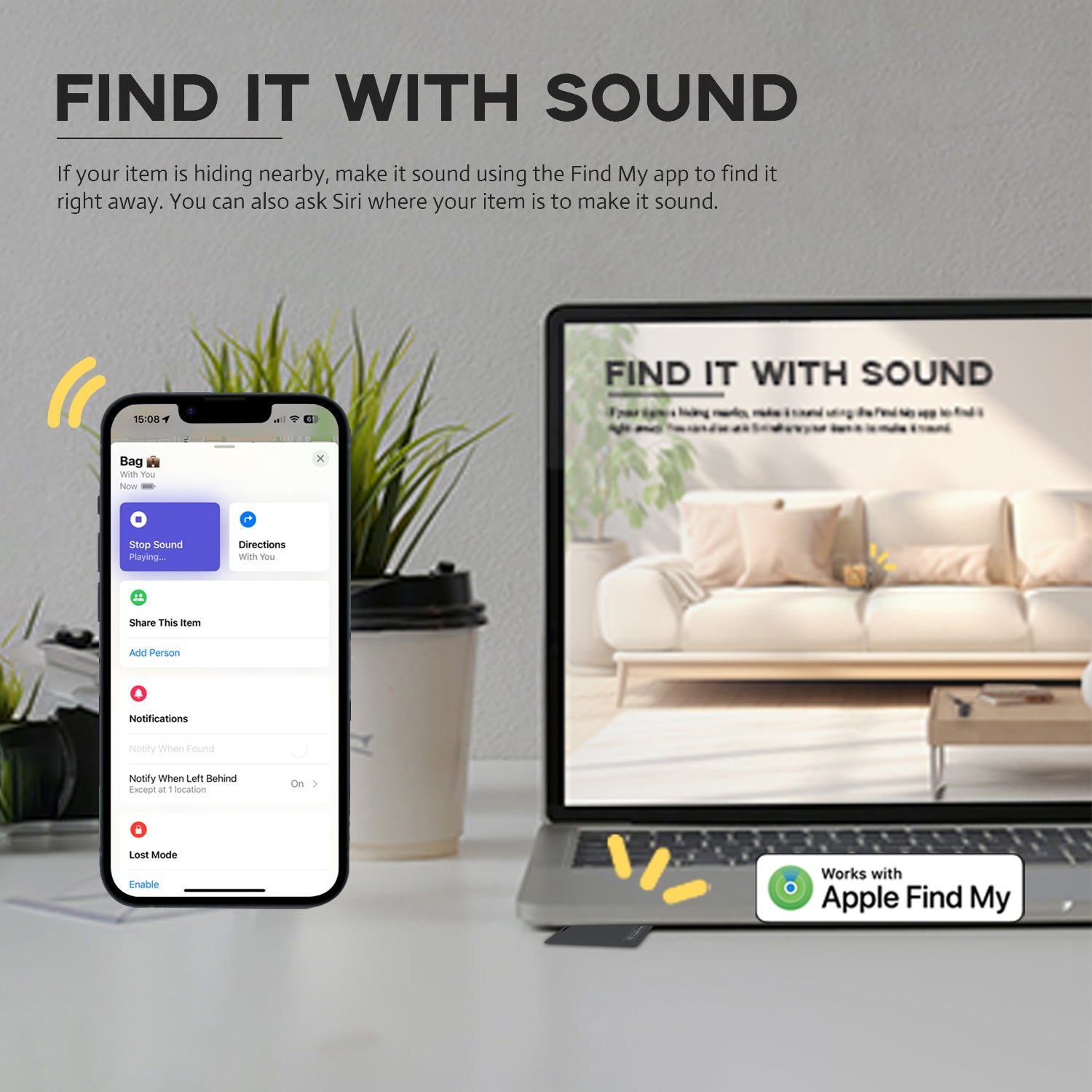Finder Card - Track Wallet with Apple Find My Wireless charging