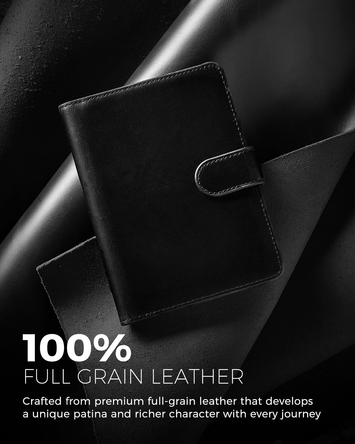 LORZOR Passport Wallet & Tracker Card Set Black