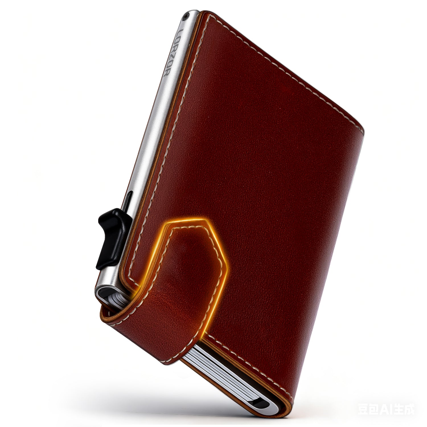 LORZOR Mens Leather Wallet-Minimalist Wallet GM4