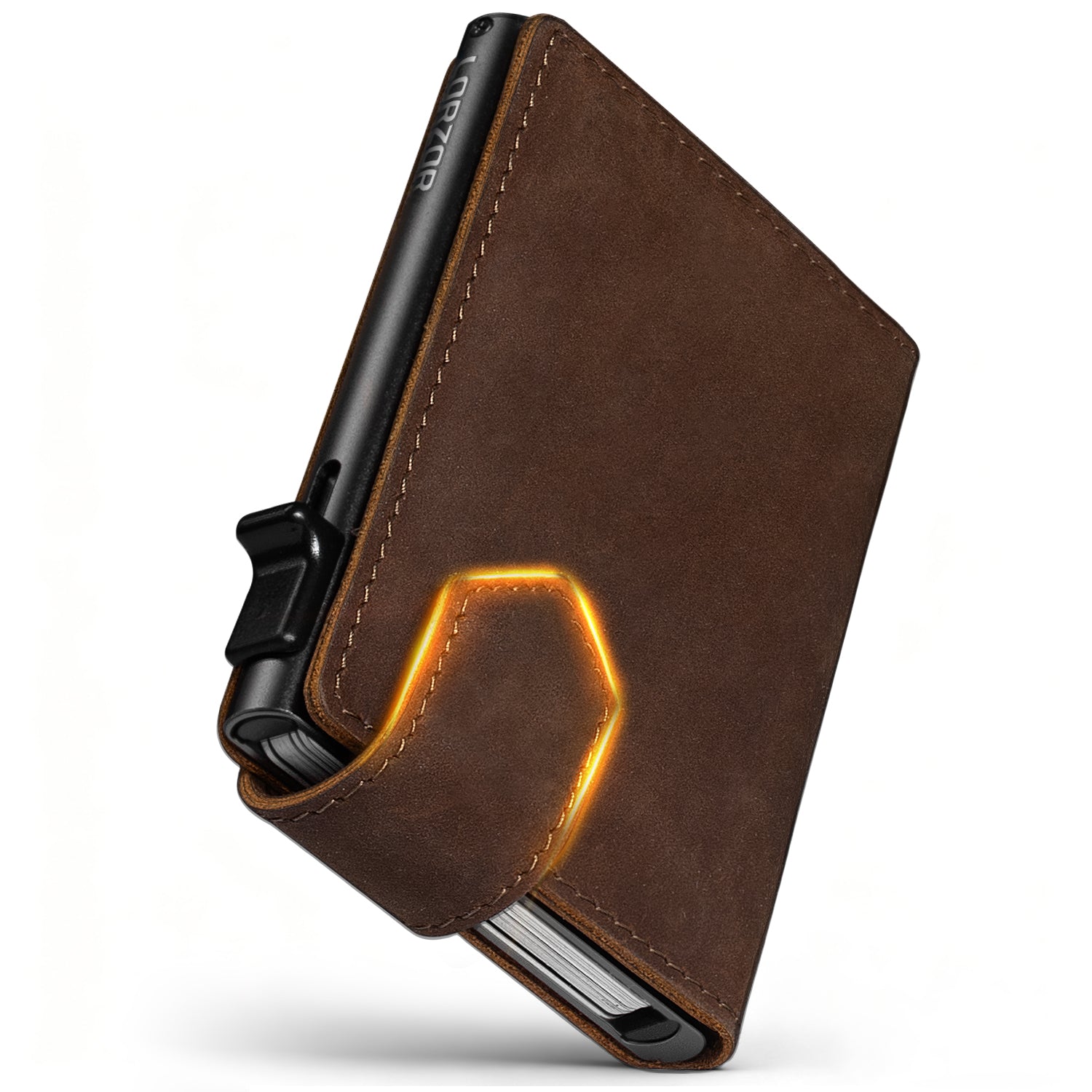 LORZOR Mens Leather Wallet-Minimalist Wallet GM4
