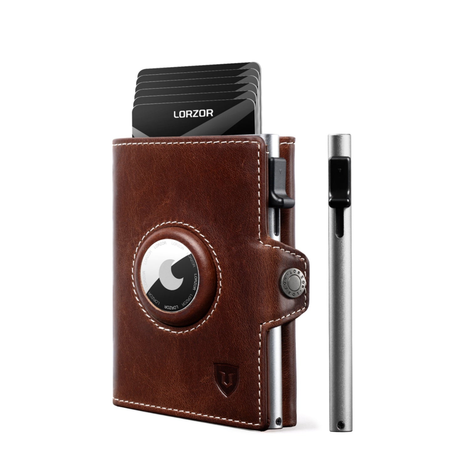 LORZOR AirTag Wallet Leather Wallet with coin Pocket BN2