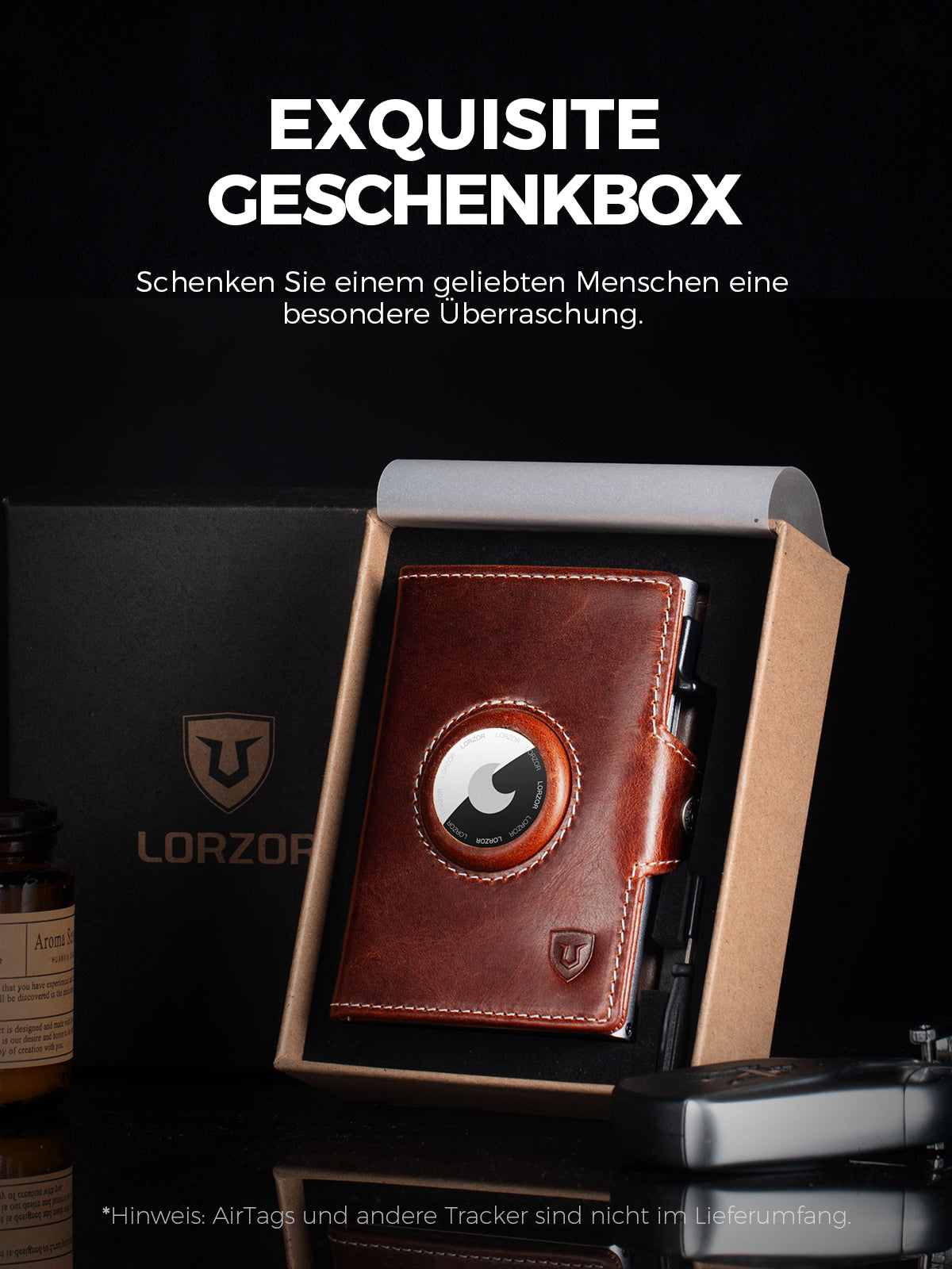 LORZOR AirTag Wallet Leather Wallet with coin Pocket BN2