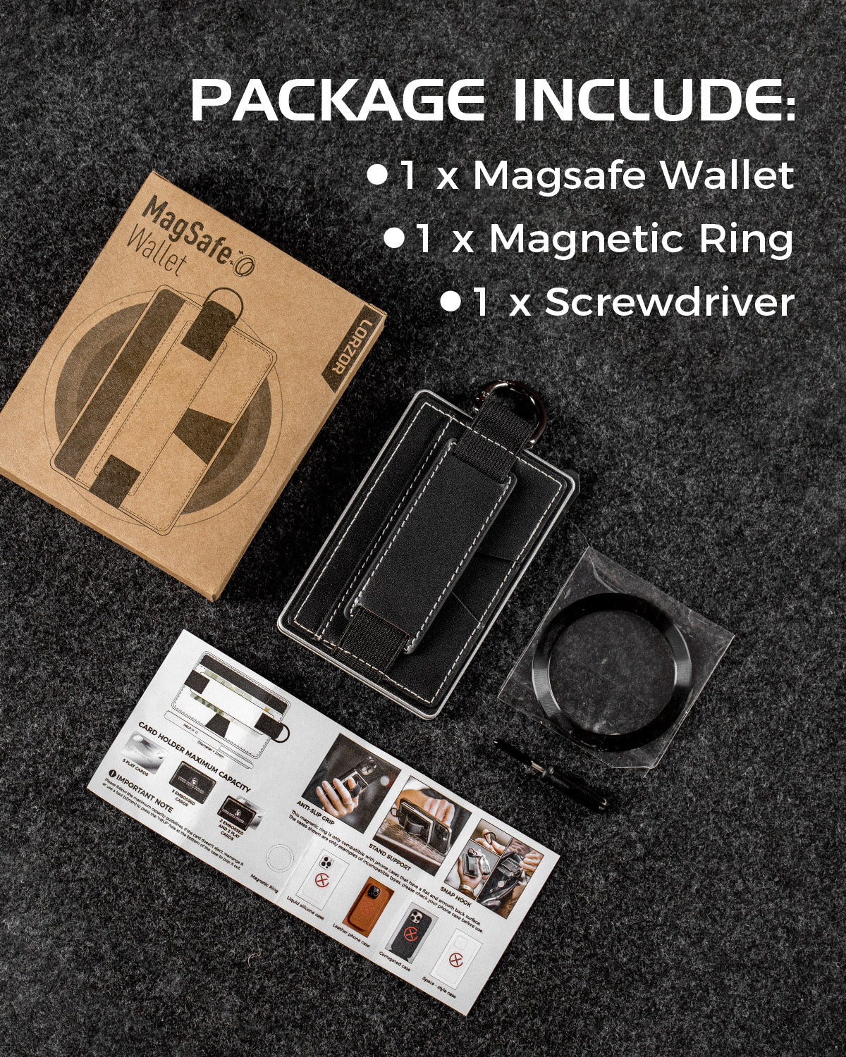 MagSafe Wallet with Pop-Up Card Holder, Stand, Coin Pocket & RFID