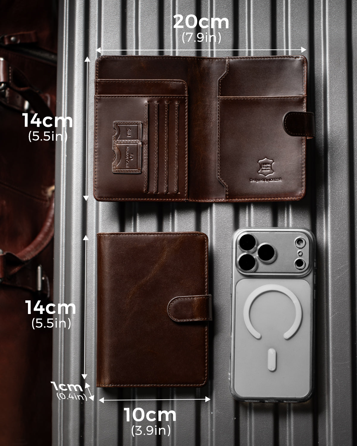 Full Grain Leather Passport Holder Travel Wallet