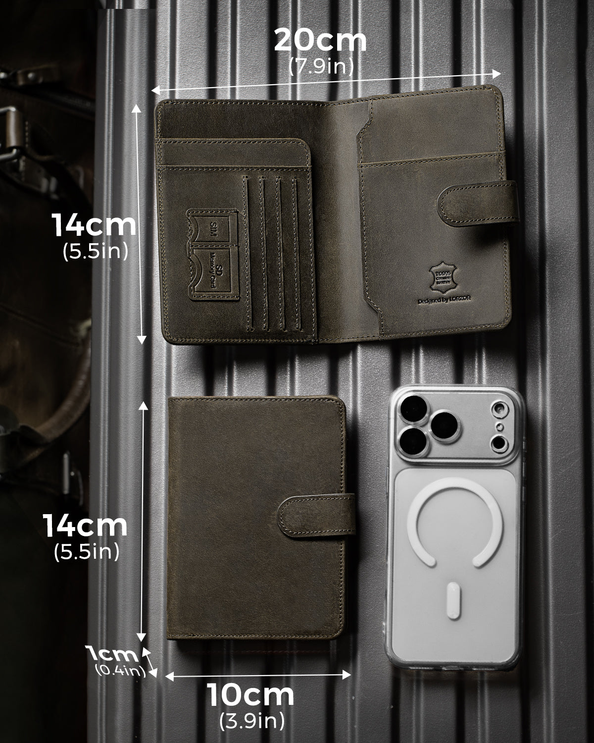 Full Grain Leather Passport Holder Travel Wallet