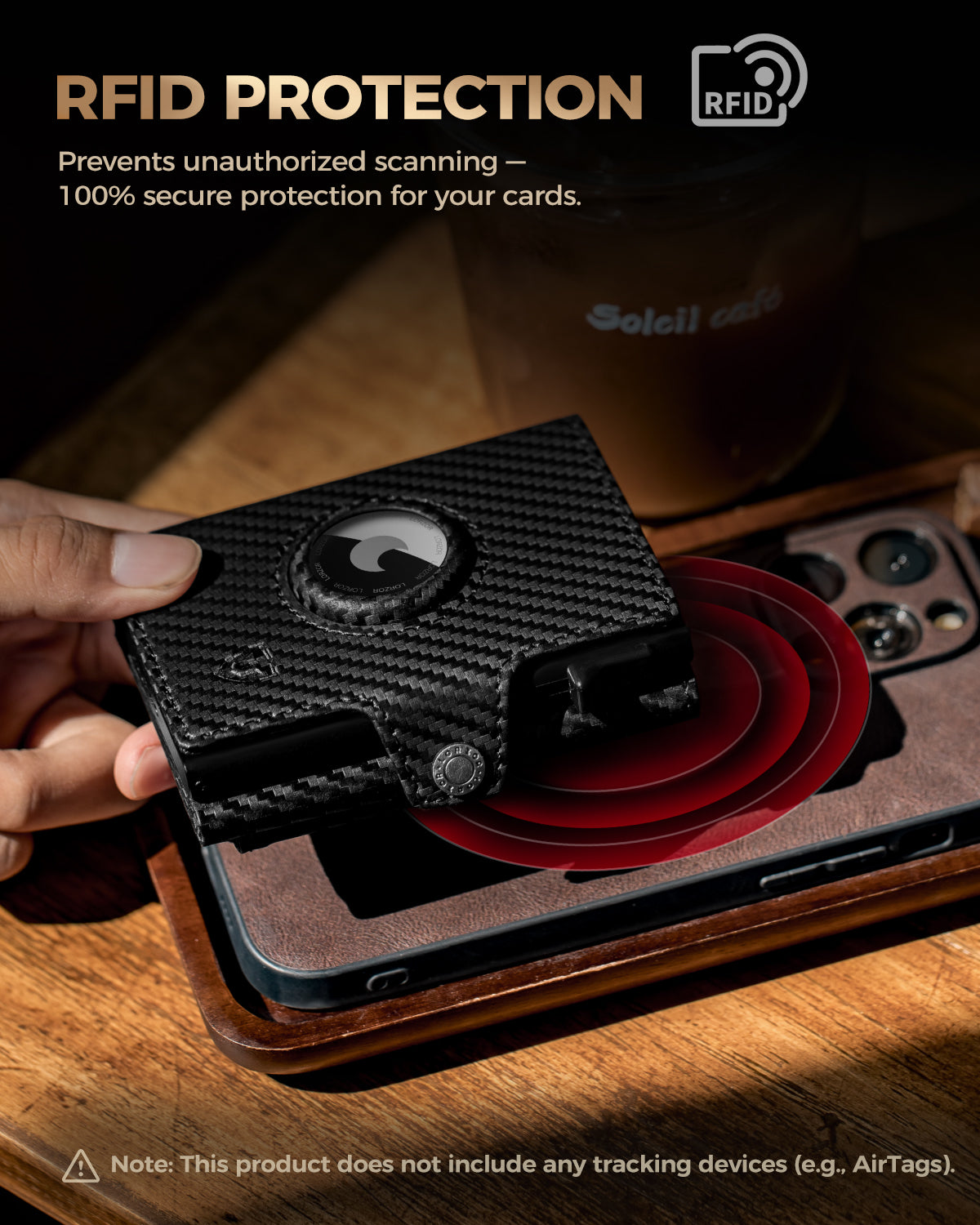 LORZOR TriPop Plus AirTag Wallet with Coin Pocket