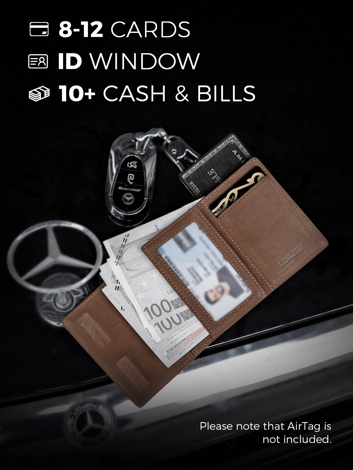 LORZOR Pop-Up Wallet For AirTag 4.5