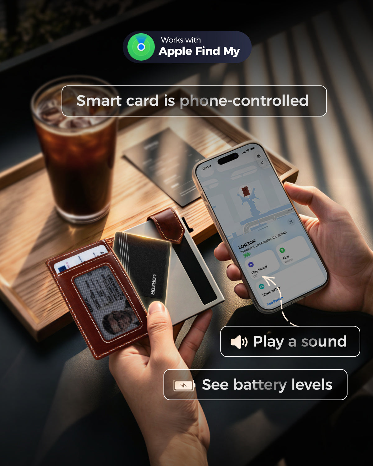 Wallet Tracker Card – Slim Find My Compatible Wallet Finder | LORZOR