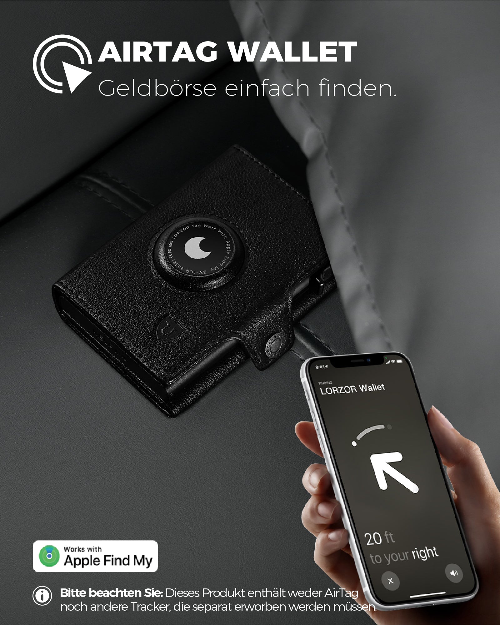 LORZOR Tripop Plus AirTag Wallet