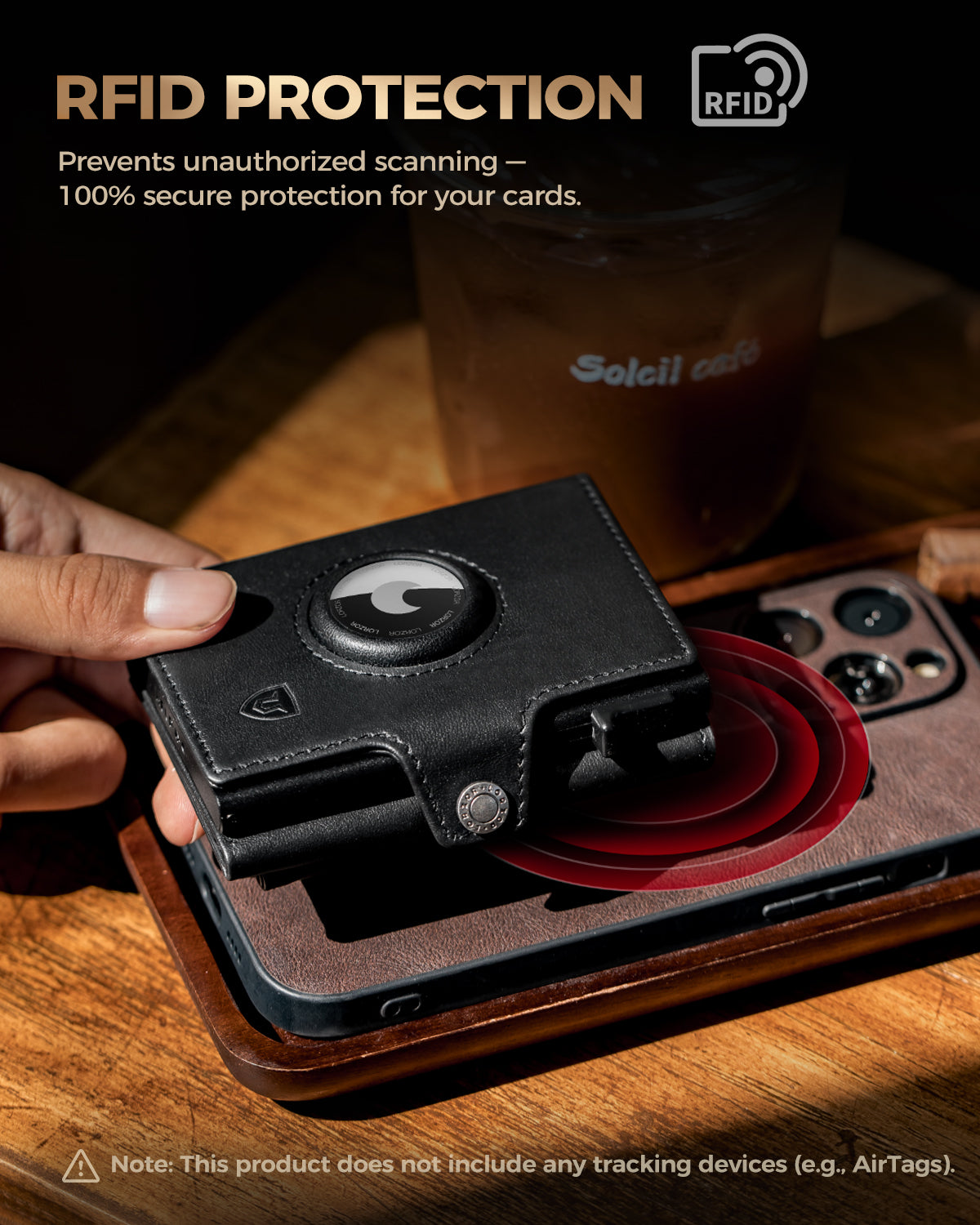 LORZOR TriPop Plus AirTag Wallet with Coin Pocket