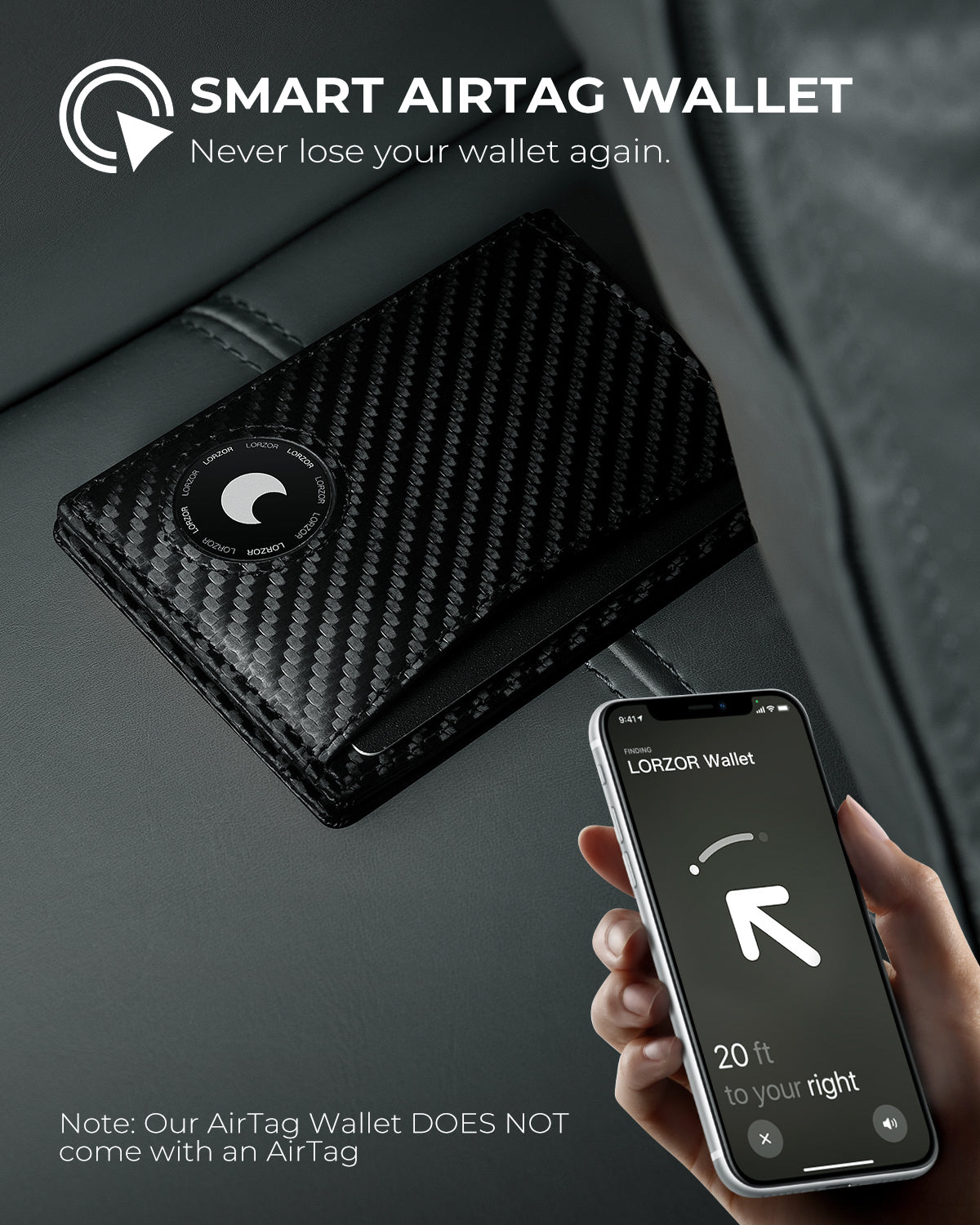 LORZOR-BifWA4 Airtag MoneyClip - Premium-Leder