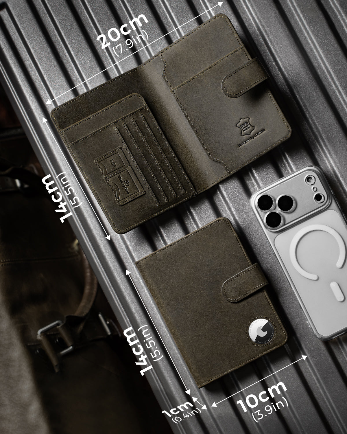 LORZOR Leather Passport Holder-Travel Wallet