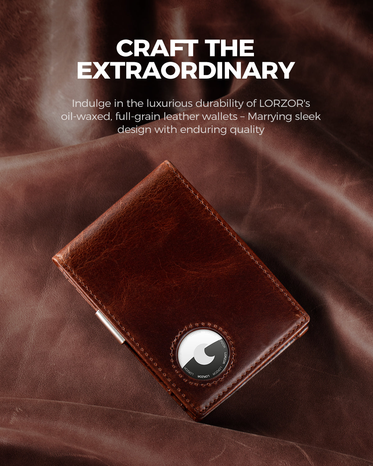 LORZOR schlanke minimalist ische Front tasche Herren Geldbörse mit Geld-Clip für Apple Air Tag