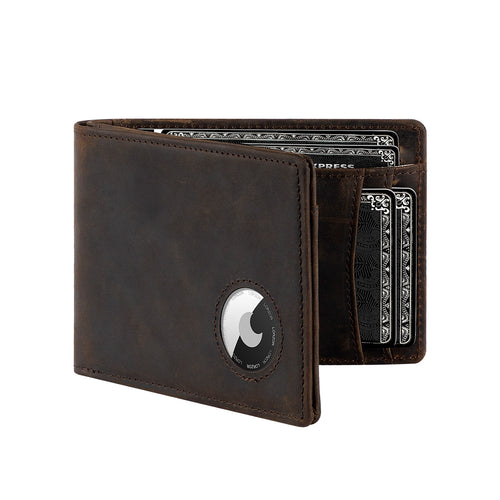 LORZOR Full-Grain AirTag Leather Wallet A3