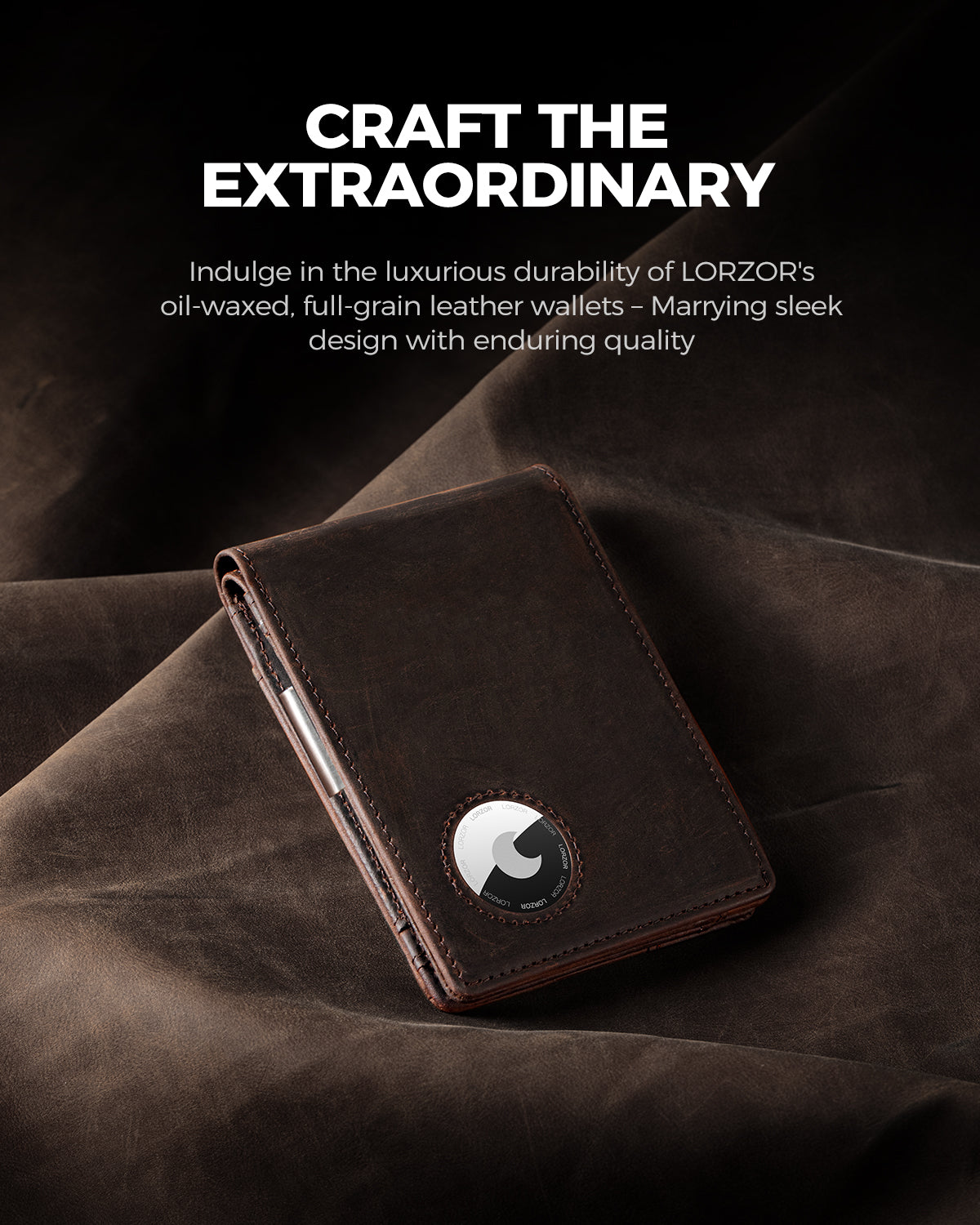 LORZOR schlanke minimalist ische Front tasche Herren Geldbörse mit Geld-Clip für Apple Air Tag