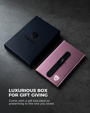 Minimalist Aluminum Pop up Cardholder with Money Clip-Pink - LORZOR