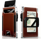 LORZOR Mens Tactical Wallet - Minimalist Full Grain Leather Wallet