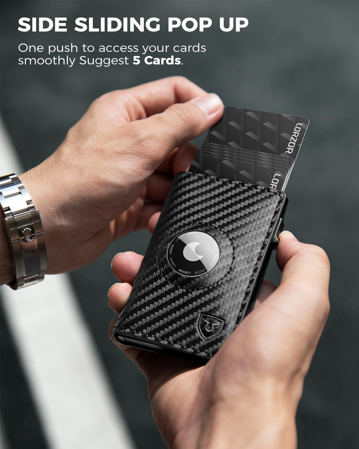 LORZOR Pop-up Wallet for Airtag M2