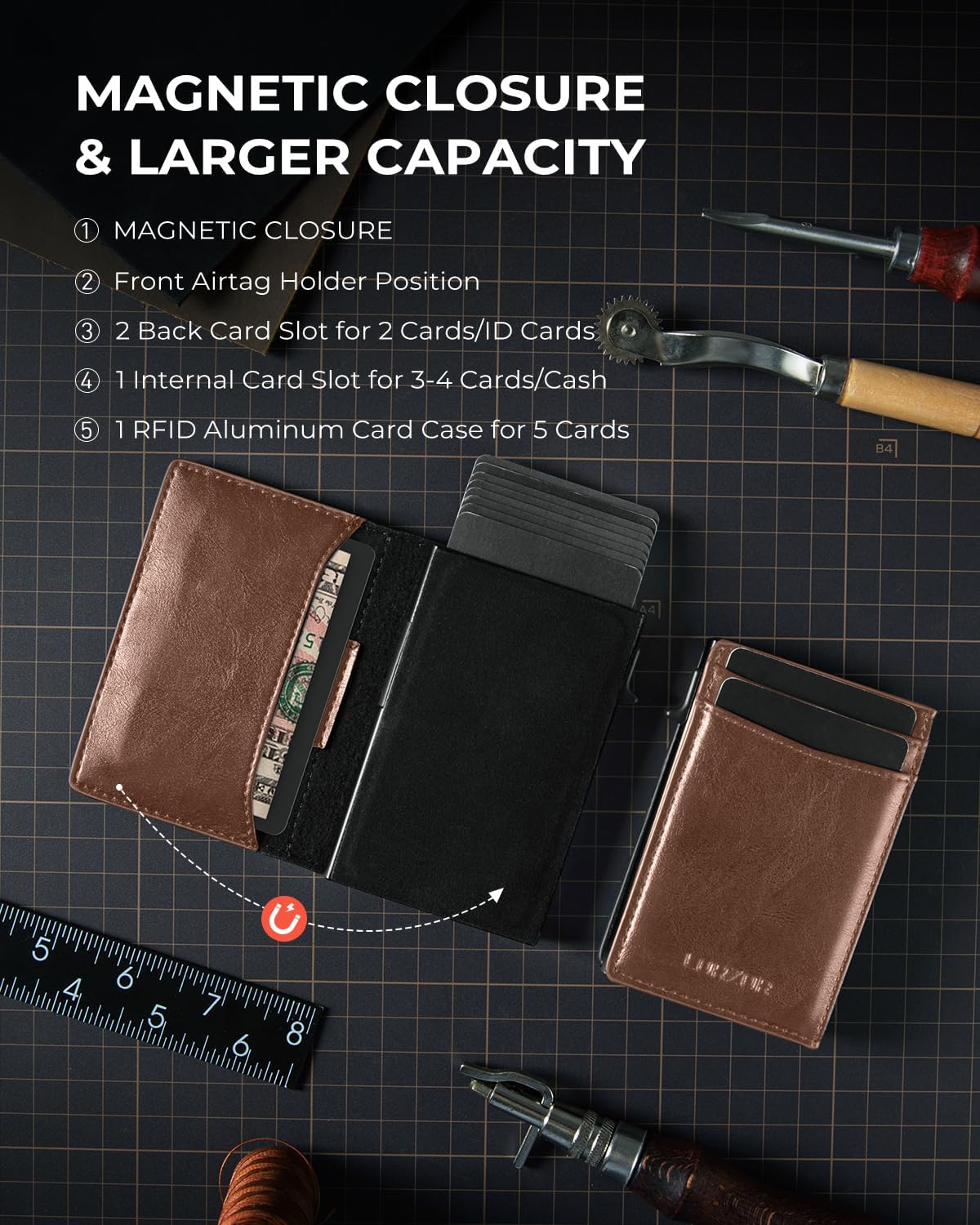 LORZOR Pop-up Wallet for Airtag M2