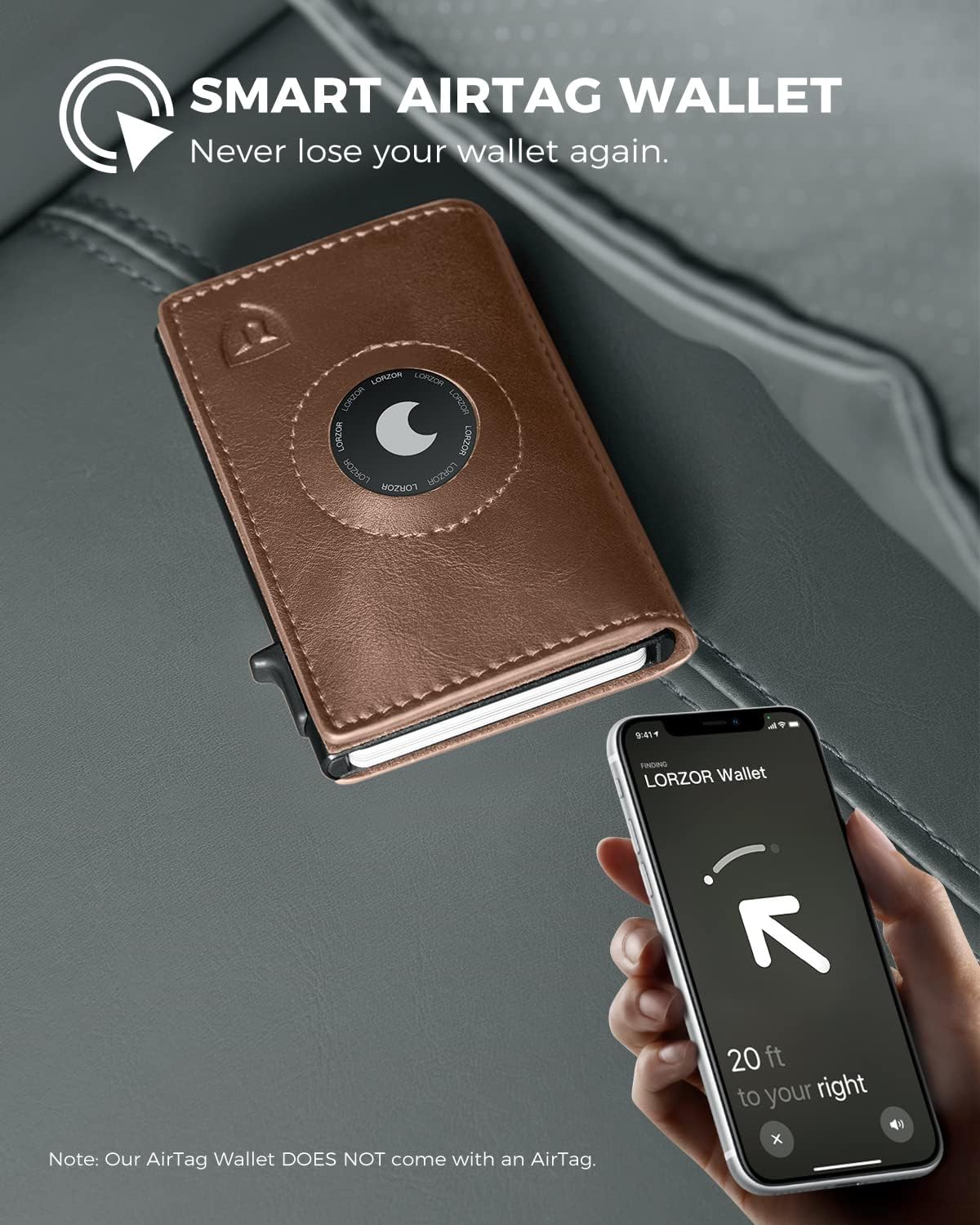 LORZOR Pop-up Wallet for Airtag M2