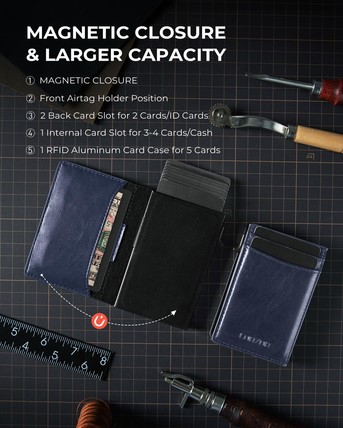 LORZOR Pop-up Wallet for Airtag M2