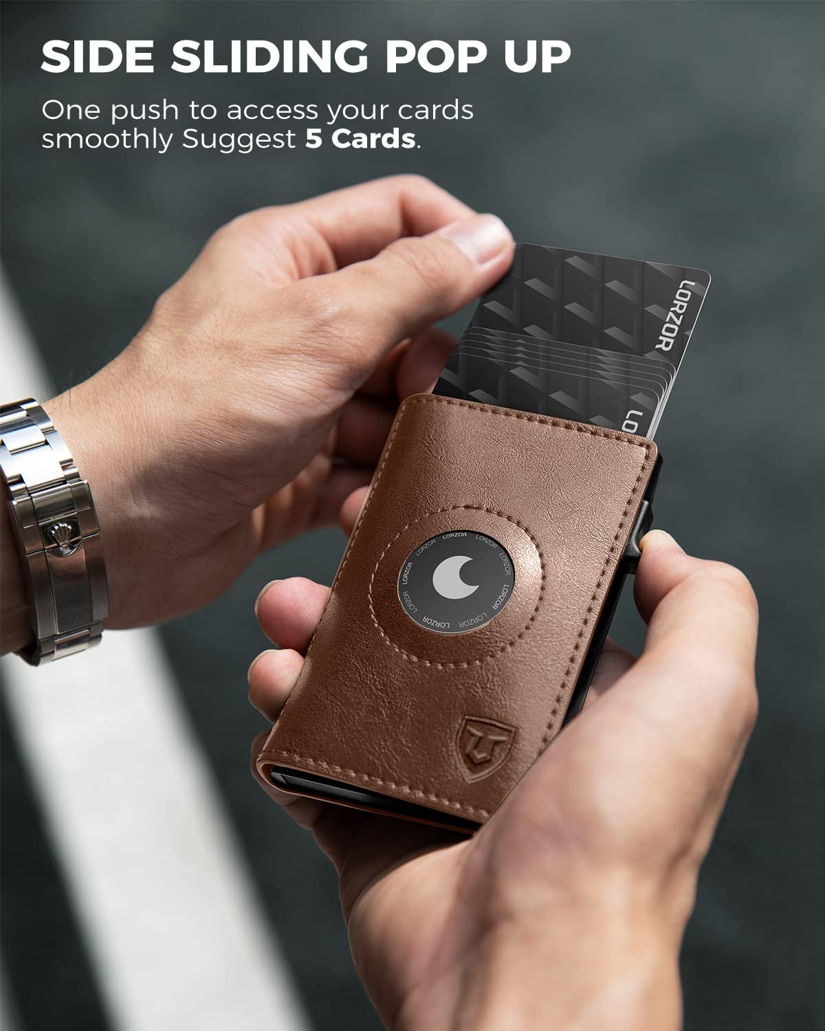 LORZOR Pop-up Wallet for Airtag M2
