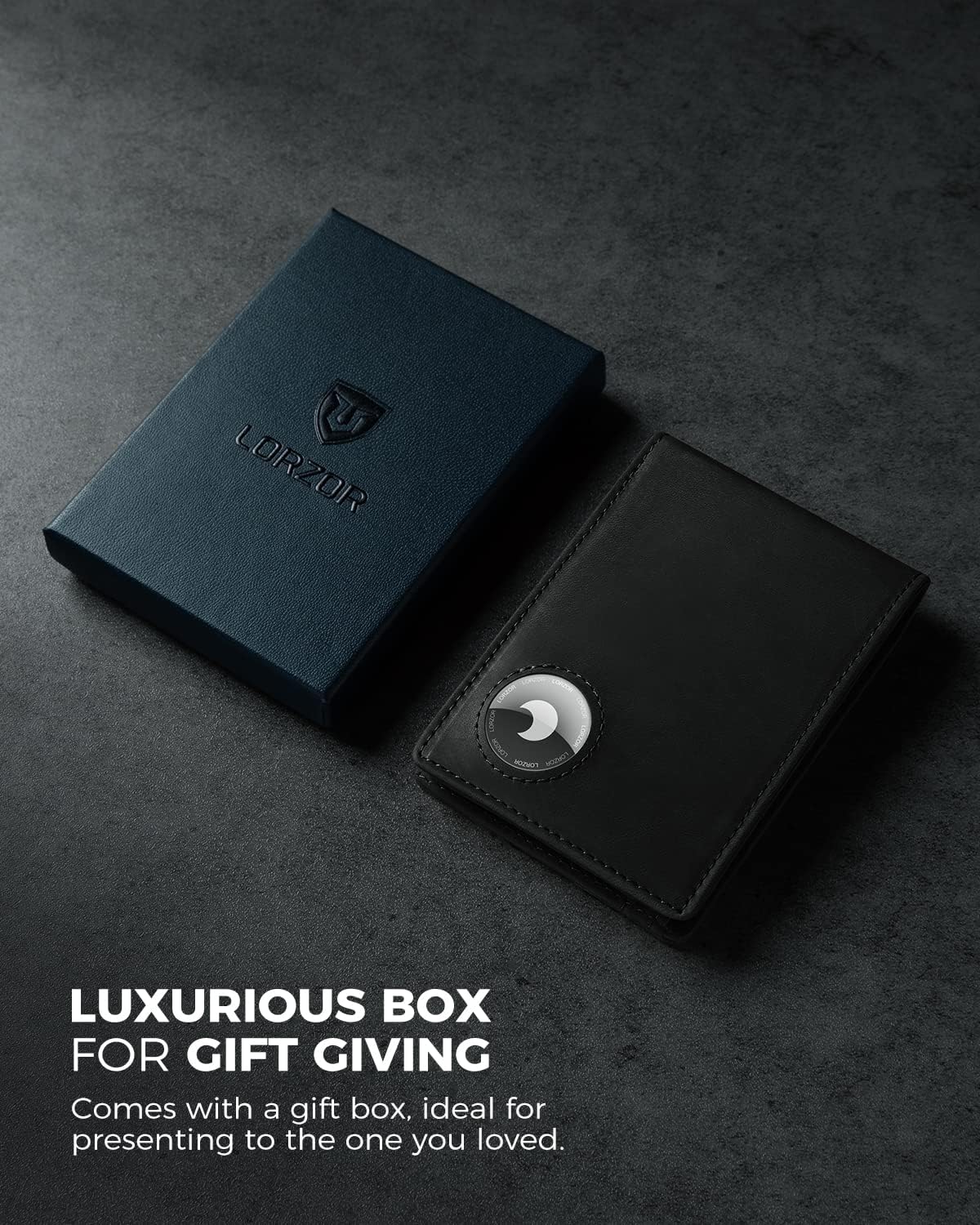 LORZOR-BifW A1 Portefeuille Airtag - Cuir Premium