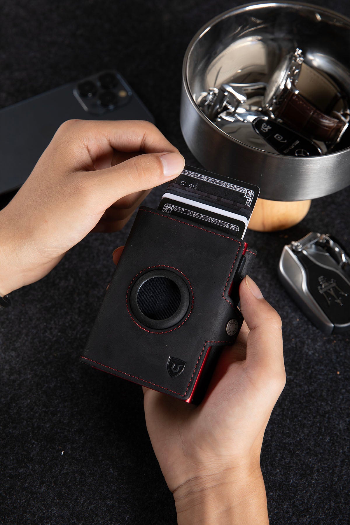 LORZOR Pop-up Wallet for Airtag BN2