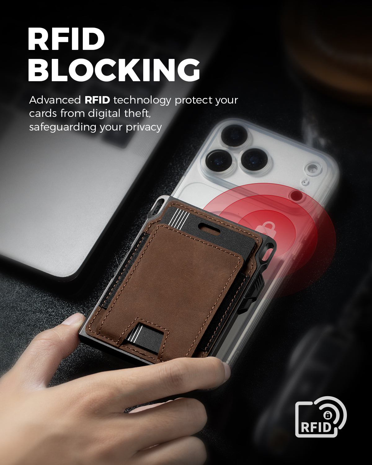 LORZOR Tactical Wallet With Tracker Card Set