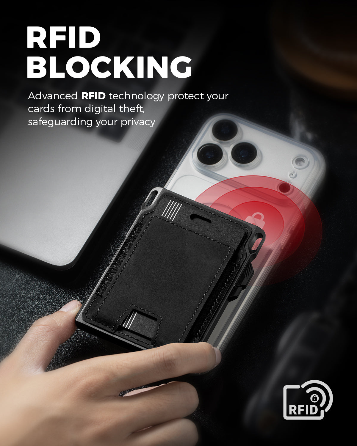 LORZOR Tactical Wallet With Tracker Card Set