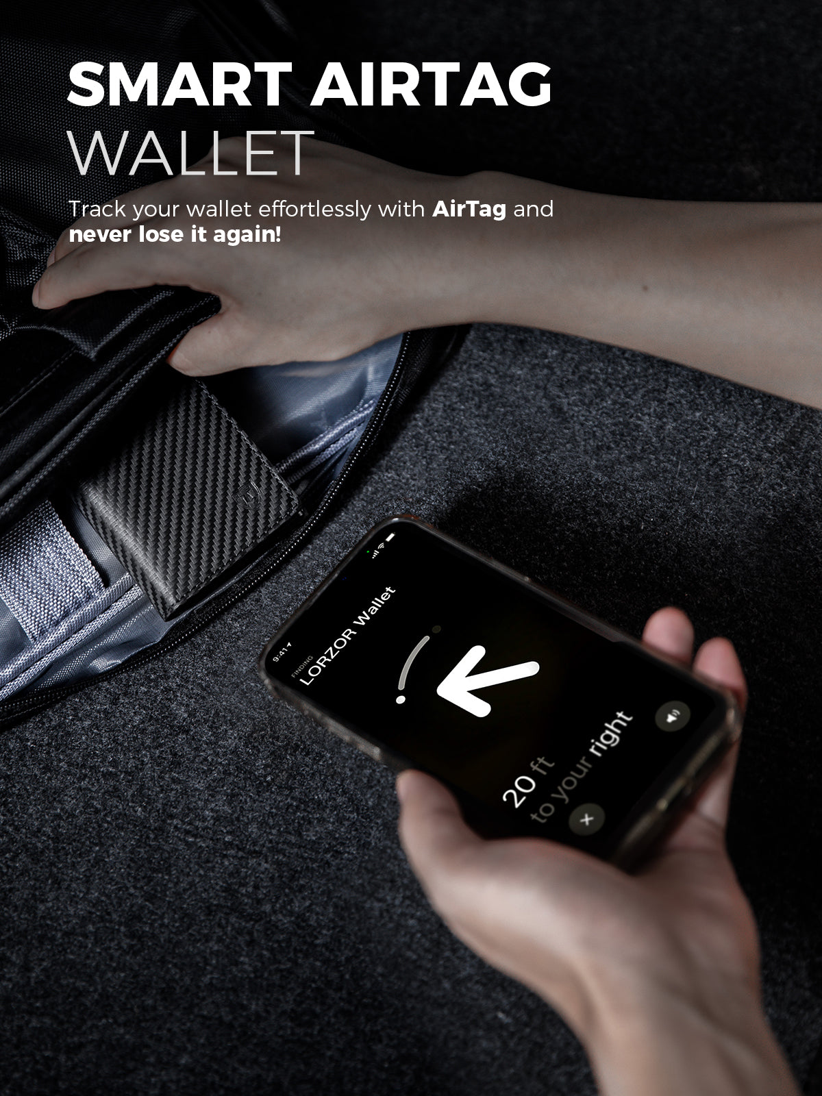 LORZOR Pop-up Wallet for Airtag 4.0