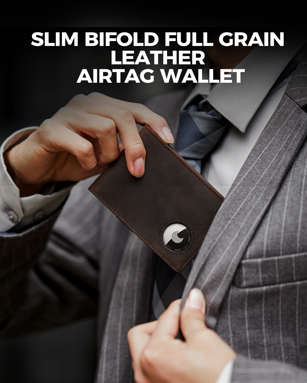 LORZOR schlanke minimalist ische Front tasche Herren Geldbörse mit Geld-Clip für Apple Air Tag
