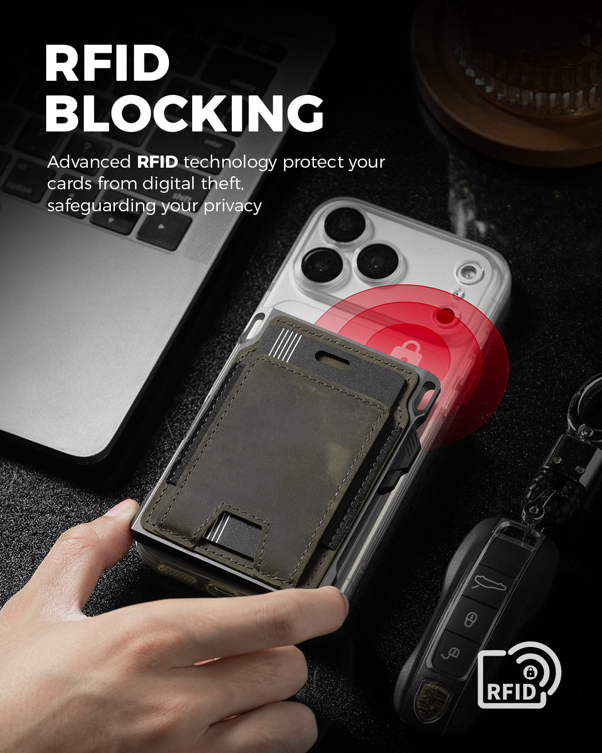 LORZOR Tactical Wallet With Tracker Card Set