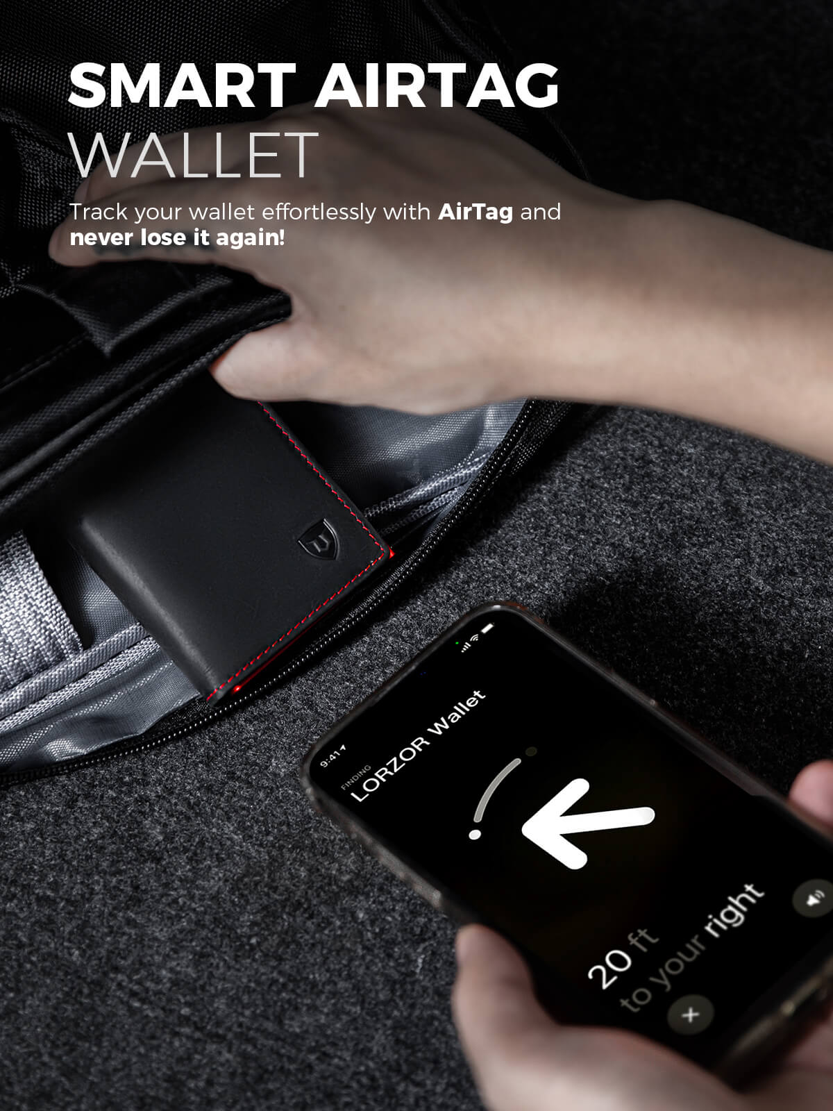 LORZOR Pop-up Wallet for Airtag 4.5