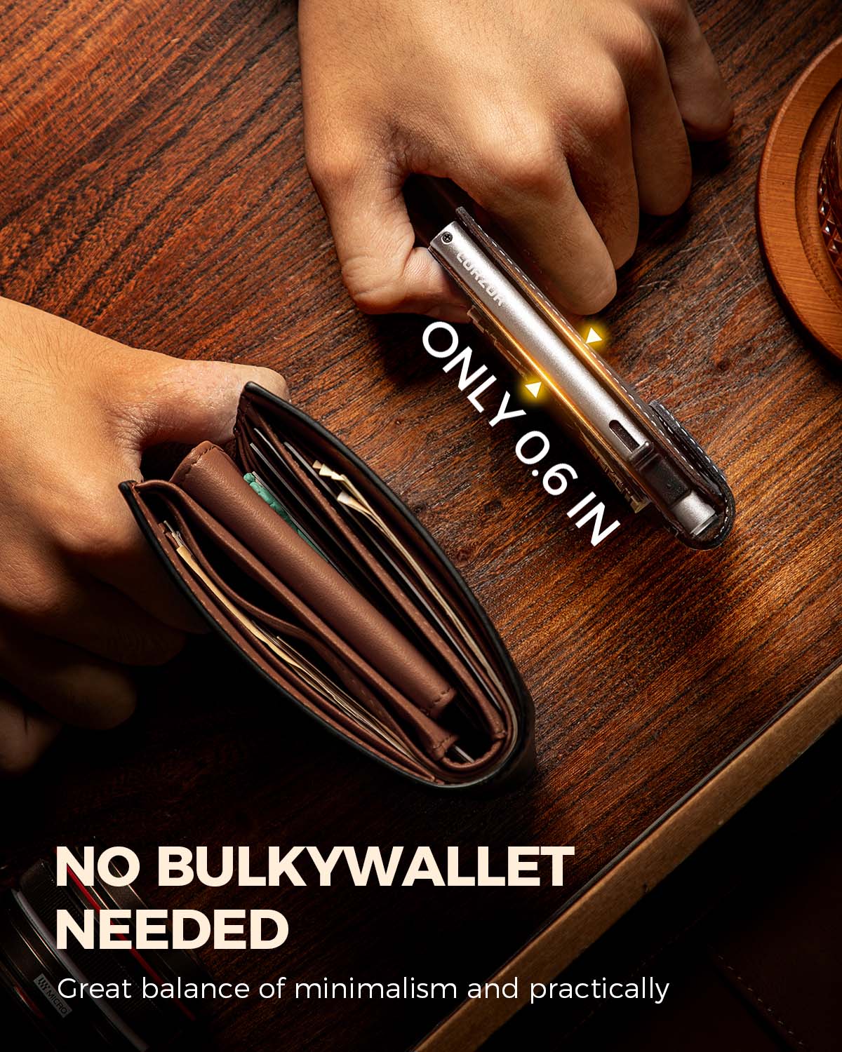 LORZOR Mens Leather Wallet-Minimalist Wallet GM4