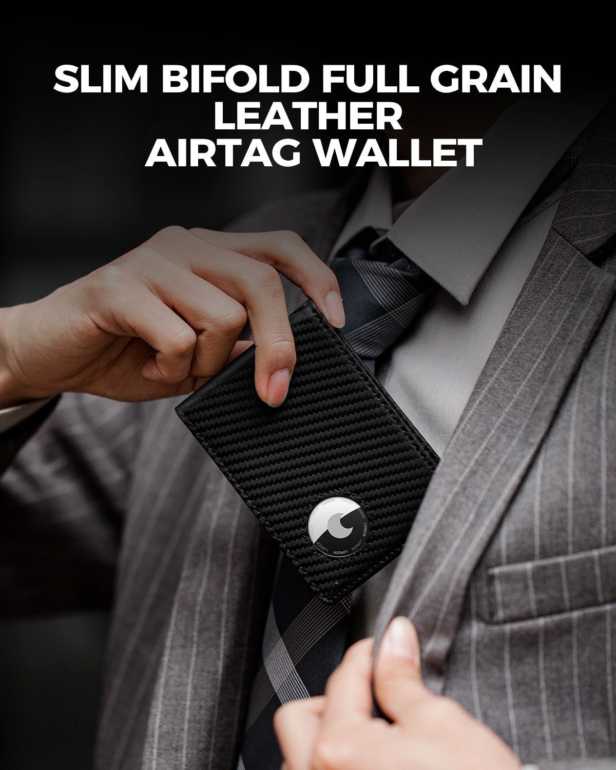 LORZOR schlanke minimalist ische Front tasche Herren Geldbörse mit Geld-Clip für Apple Air Tag