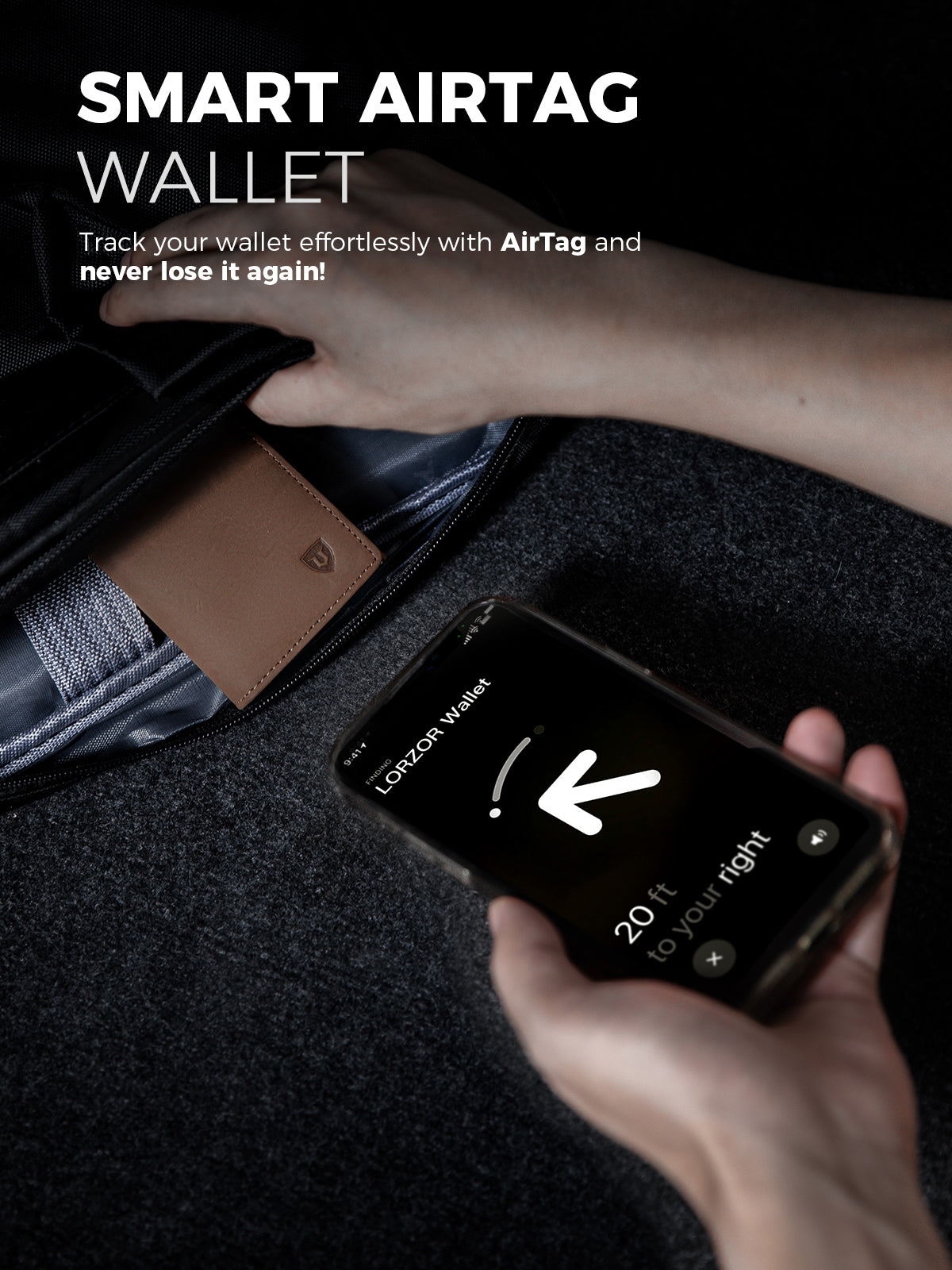 LORZOR Pop-Up Wallet For AirTag 4.5