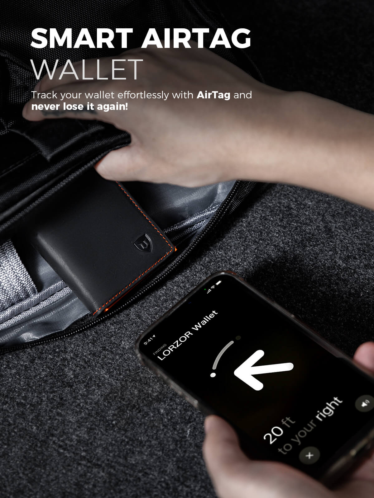 LORZOR Pop-up Wallet for Airtag 4.5