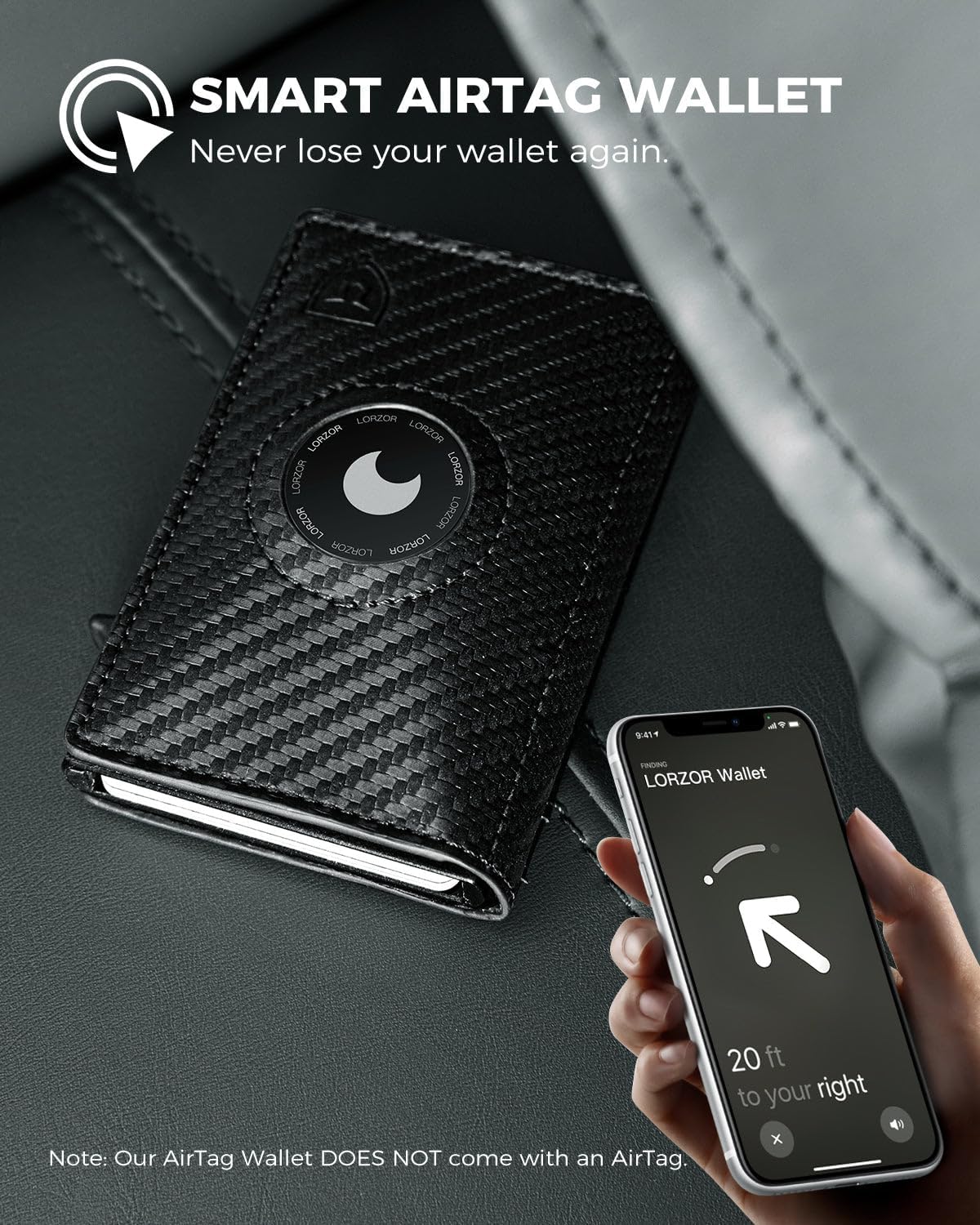 LORZOR Pop-up Wallet for Airtag M2
