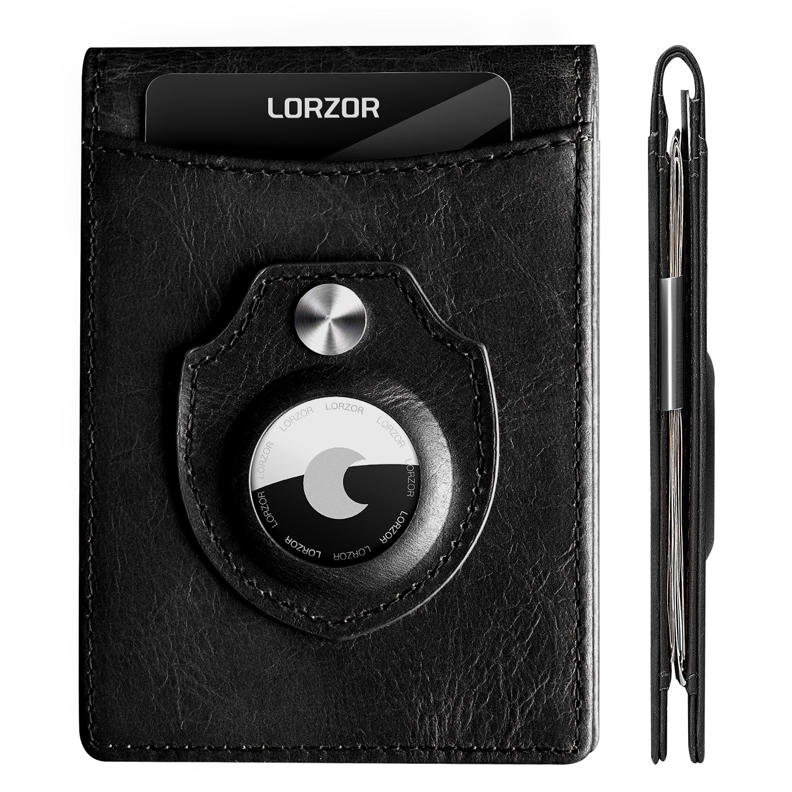 LORZOR AirTag Wallet with Money Clip A4