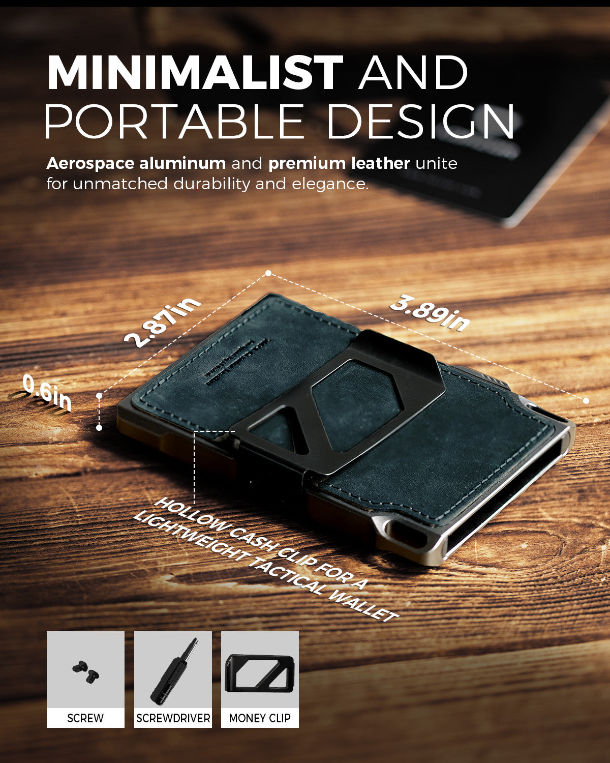 LORZOR Men's Tactical Wallet-Minimalist Full Grain Leather Wallet