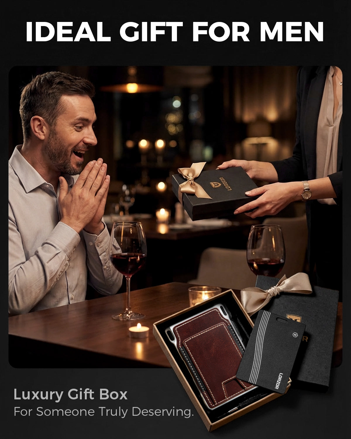 LORZOR Tactical Wallet With Tracker Card Set