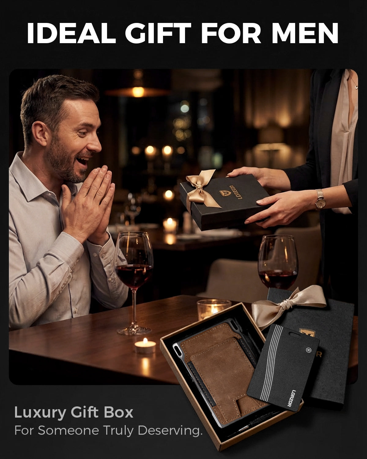 LORZOR Tactical Wallet With Tracker Card Set