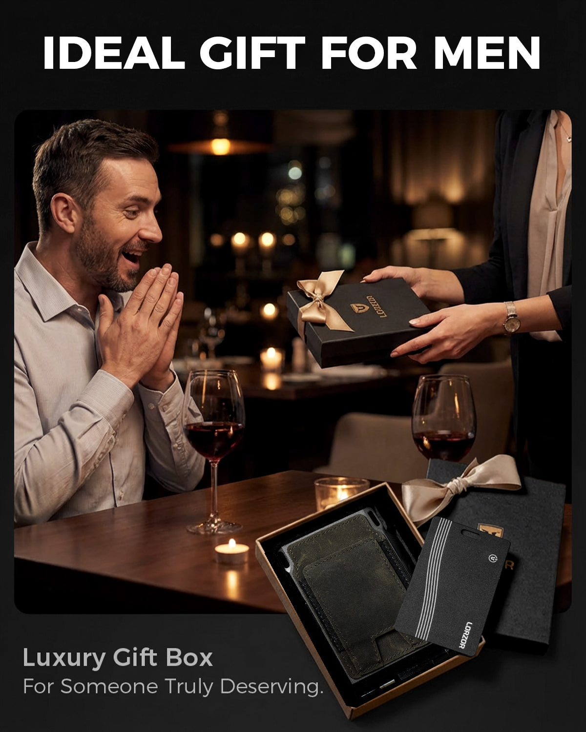 LORZOR Tactical Wallet With Tracker Card Set