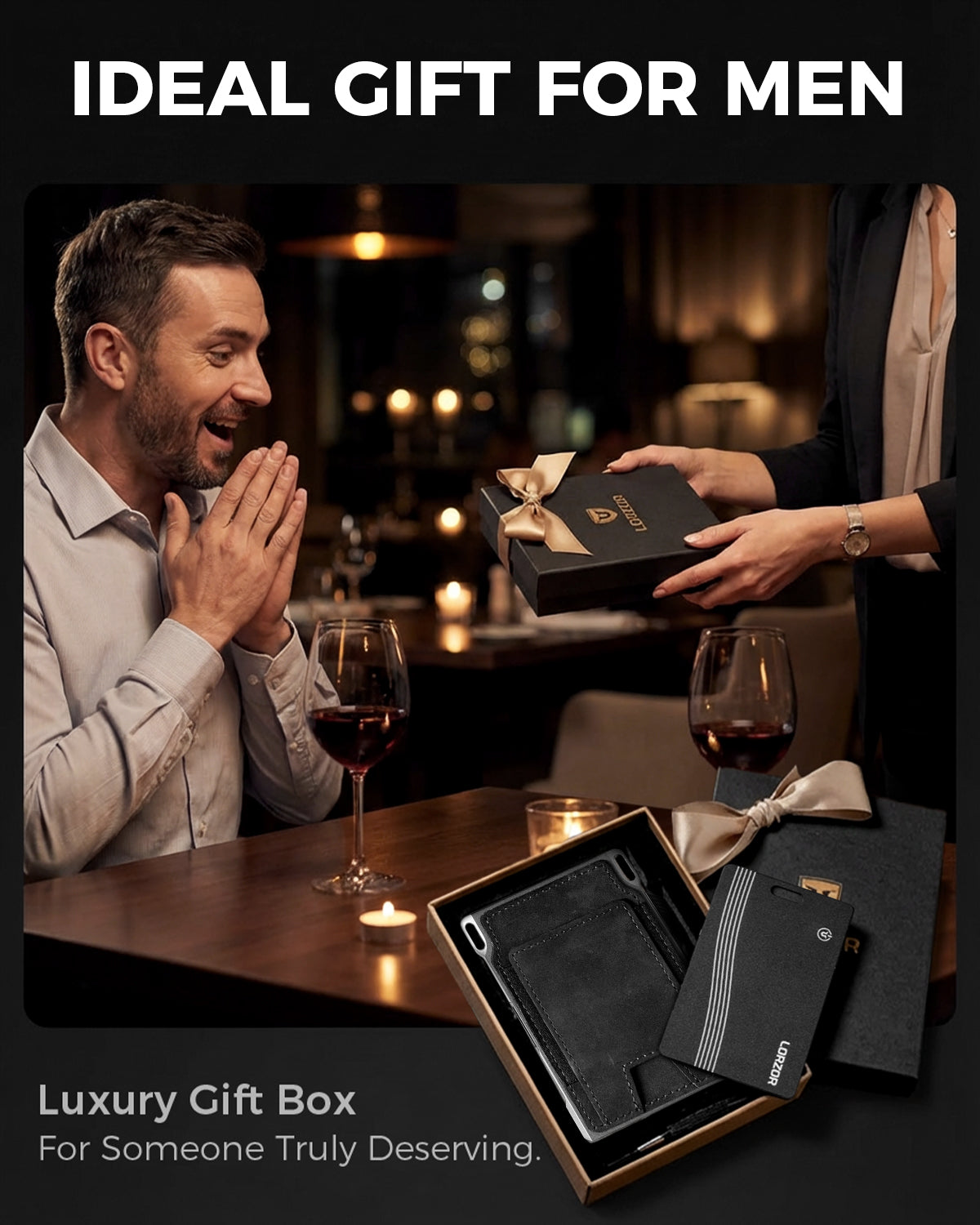LORZOR Tactical Wallet With Tracker Card Set