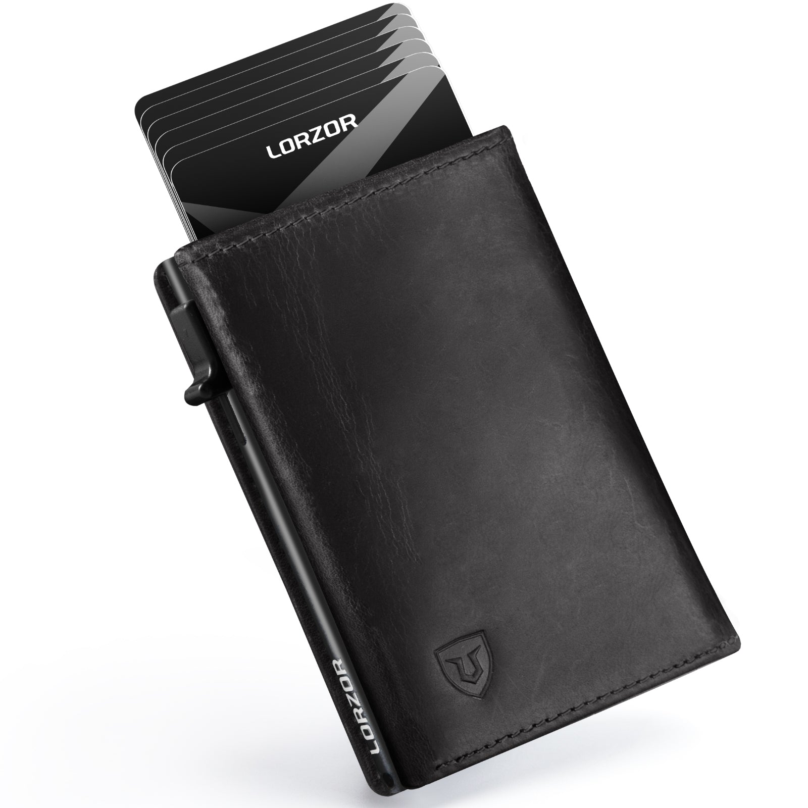 LORZOR Men's Leather Wallet Cards Case