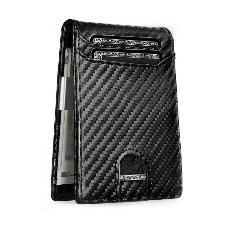 LORZOR Slim Bifold Wallet - RFID Secure, Money Clip, Full Grain Leathe