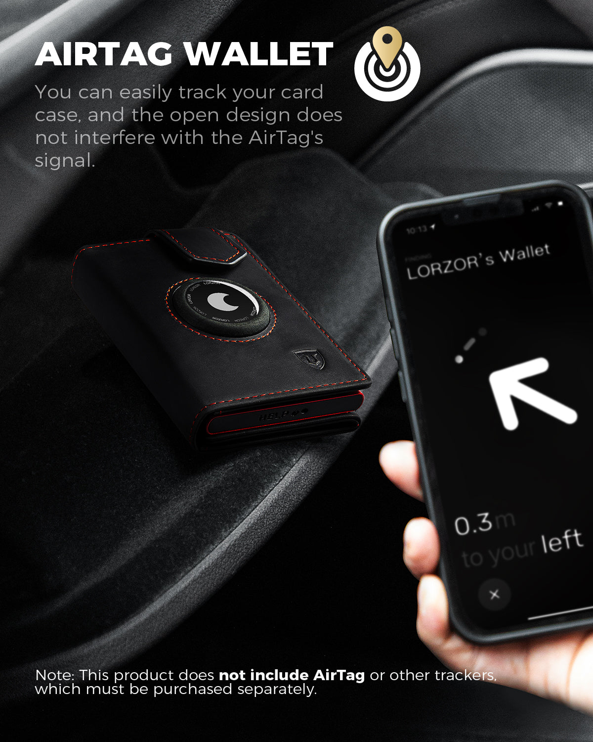 LORZOR TieSnap AirTag Wallet